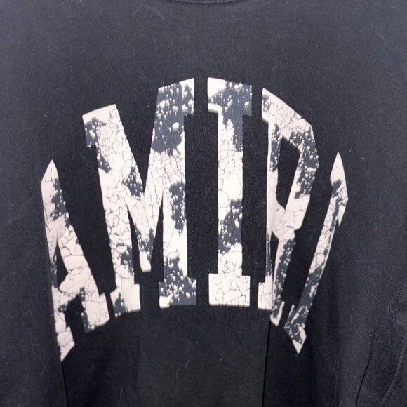 AMIRI Cracked Logo Crewneck Sweatshirt – Unisex, Size M, Distressed Graphic - Picture 6 of 8